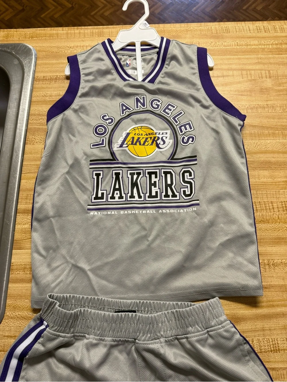 NBA Los Angeles Lakers Grey and Purple Kids Mesh Pajama Set